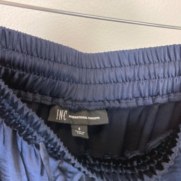 INC International Concepts Women's Size S Blue Satin Cargo Jogger Pants - Picture 6 of 8